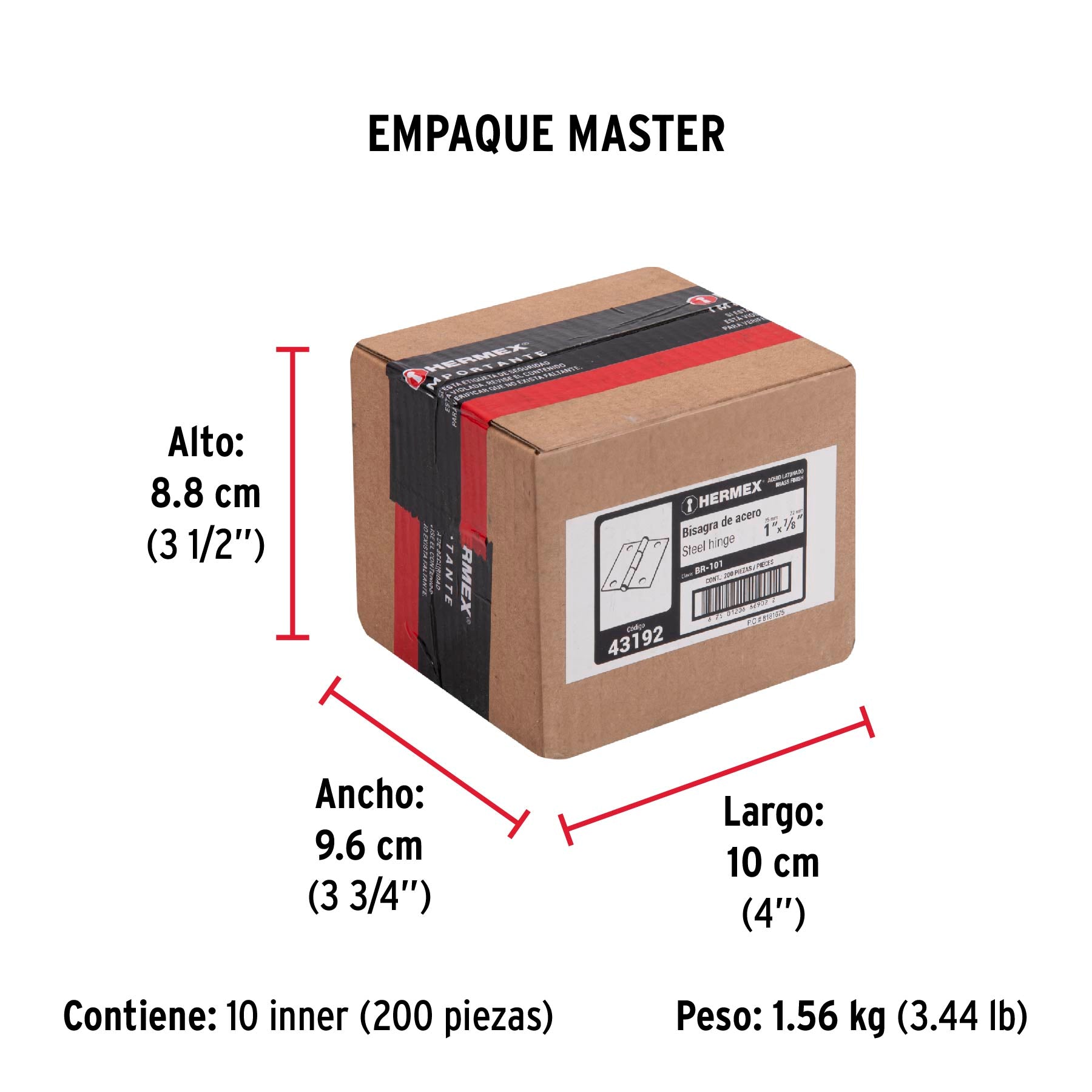 Bisagra Rectangular HERMEX Acero Latonado 1" X 7/8"