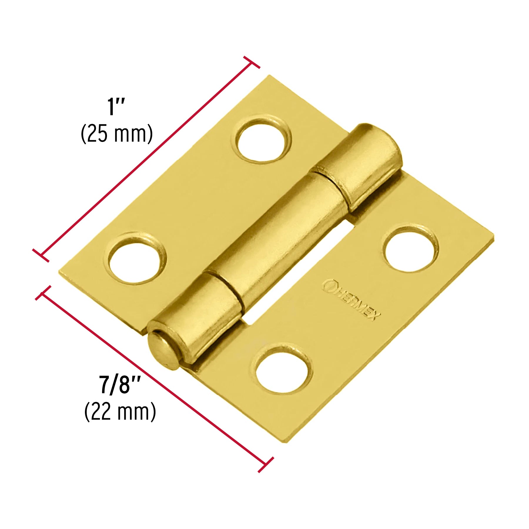 Bisagra Rectangular HERMEX Acero Latonado 1" X 7/8"