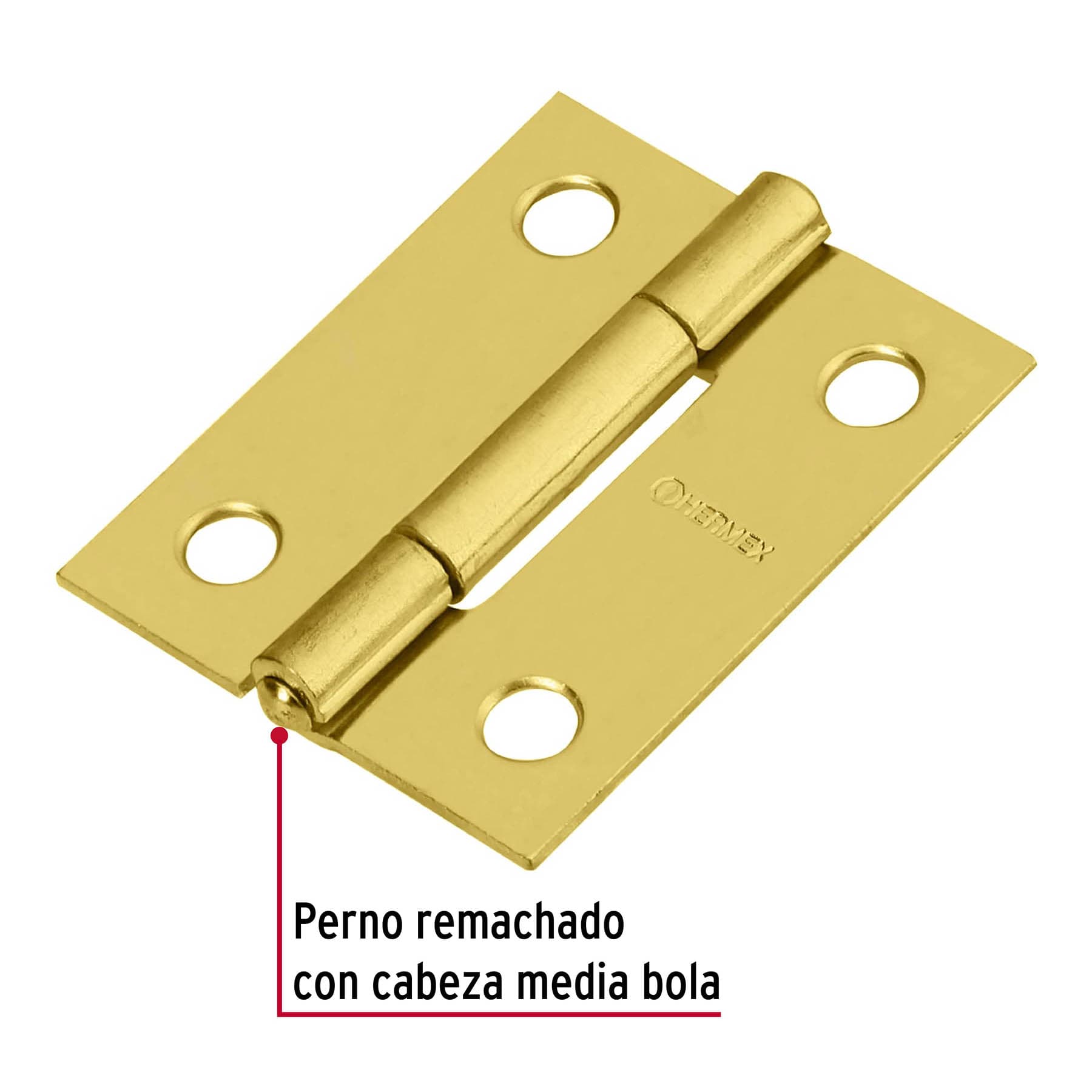 Bisagra Rectangular HERMEX Acero Latonado 1"1/2 X 1"3/16