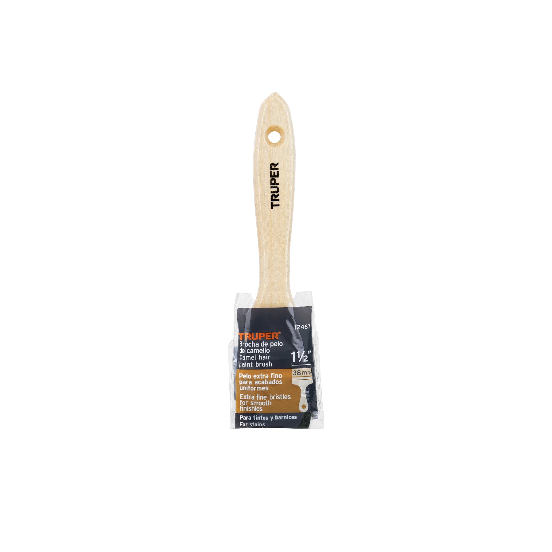 Brocha Pelo de Camello Mango Madera Truper  38 mm (1"1/2)