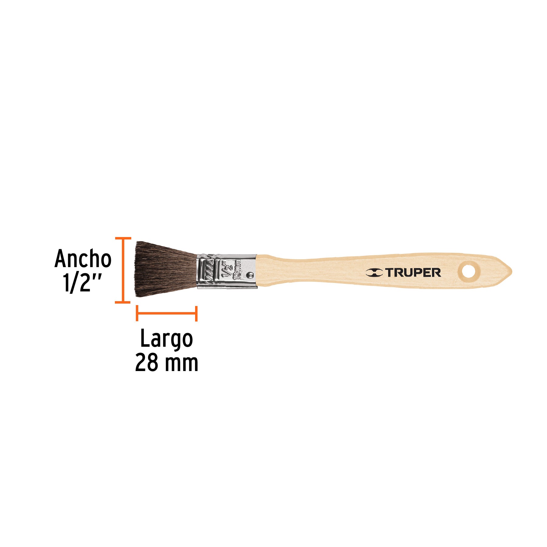 Brocha Pelo de Camello Mango Madera Truper  13 mm (1/2")