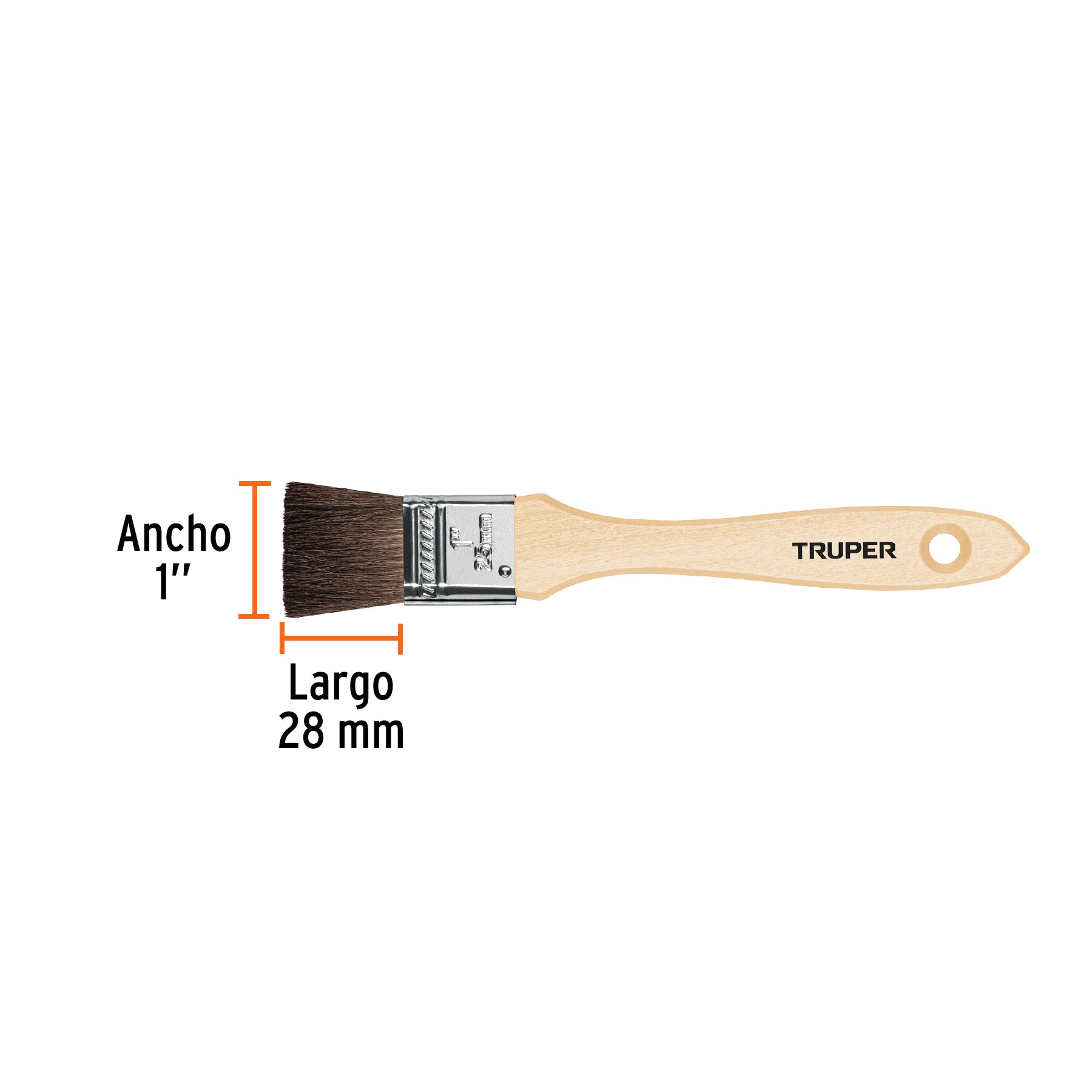 Brocha Pelo de Camello Mango Madera Truper  25 mm (1")