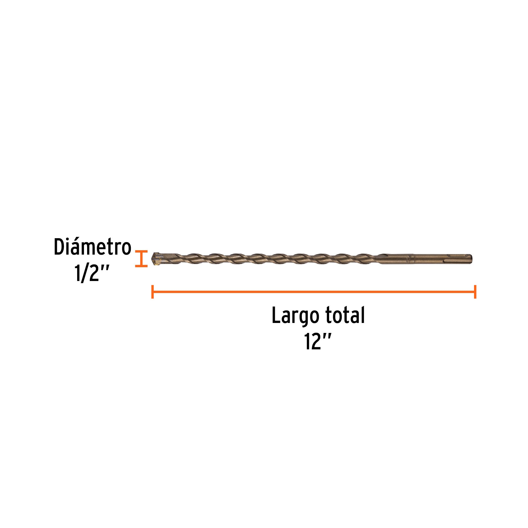 Broca para Concreto SDS PLUS Truper 1/2" x 12"