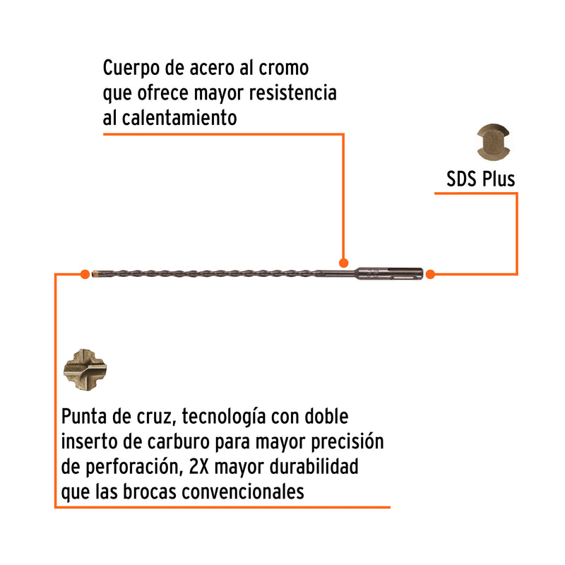 Broca para Concreto SDS Plus Truper 1/4" X 10" Truper