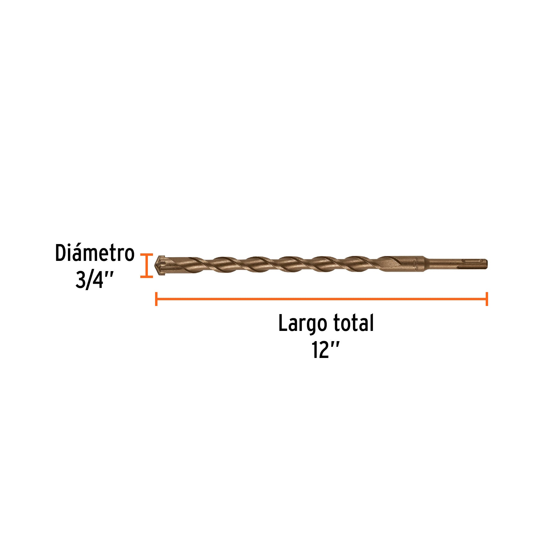 Broca para Concreto SDS PLUS Truper 3/4" x 12"