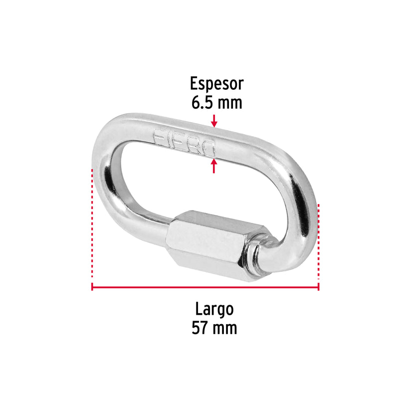 Bandola de Acero con Seguro Fiero 1/4" (6.5 mm)