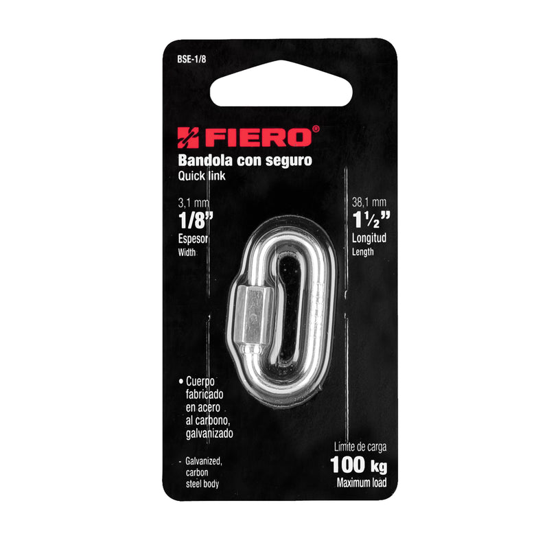 Bandola de Acero con Seguro Fiero 1/8" (3 mm)