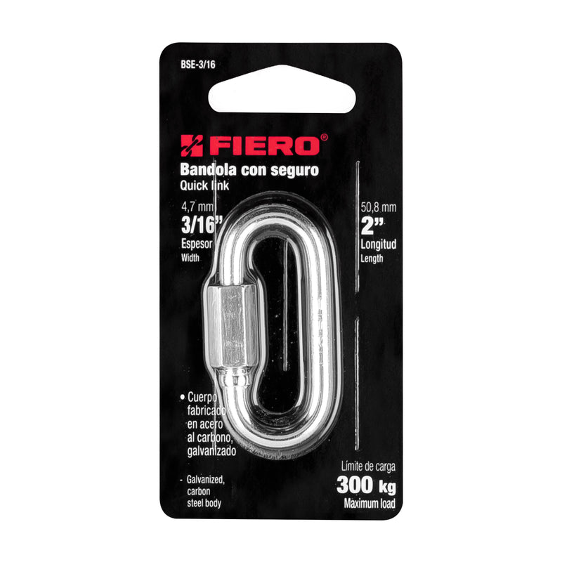 Bandola de Acero con Seguro Fiero 3/16" (5 mm)