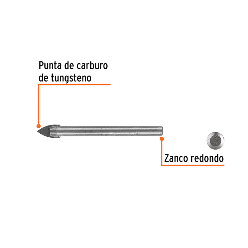 Broca para Vidrio y Azulejo 5/16" Truper