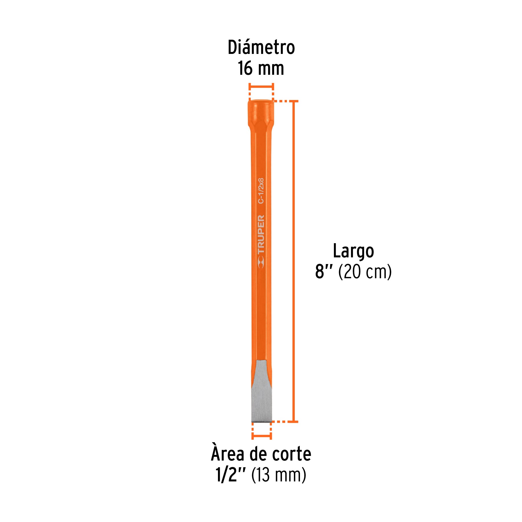 Cincel de Corte Frio Truper  1/2" x  8"