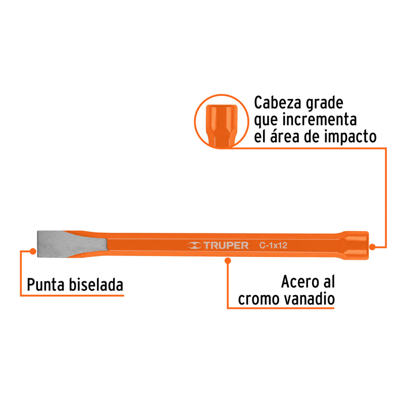 Cincel de Corte Frio Truper 1" x 12"