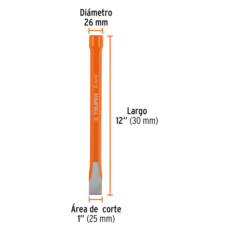 Cincel de Corte Frio Truper 1" x 12"