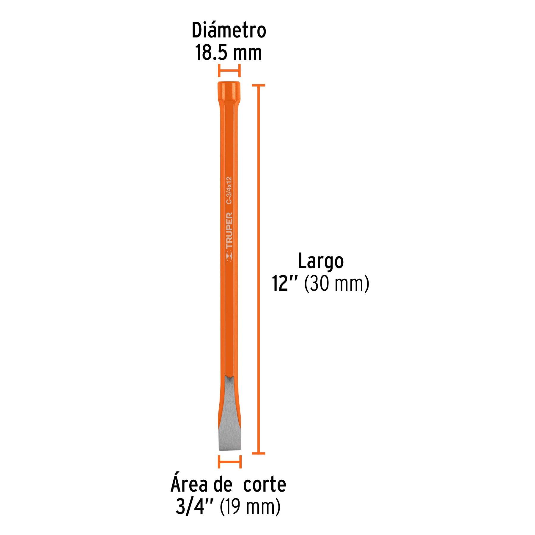 Cincel de Corte Frio Truper  3/4" x 12"