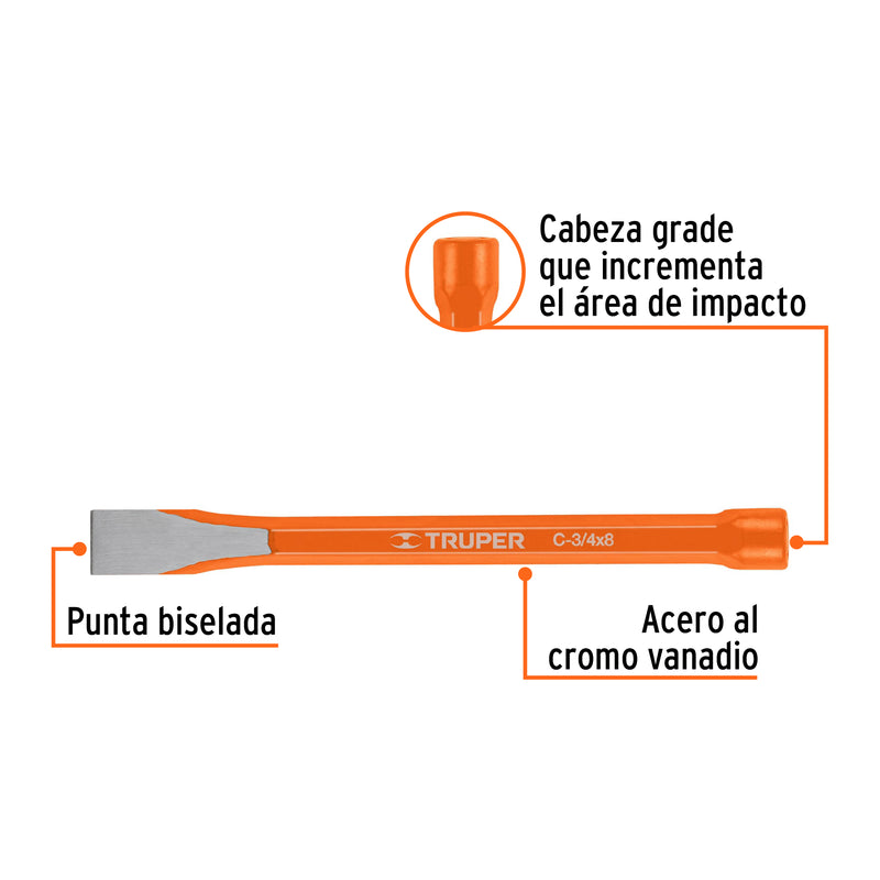 Cincel de Corte Frio Truper 3/4" x  8"