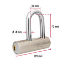 Candado de Acero 109 mm Llave de Puntos Gancho Largo Hermex