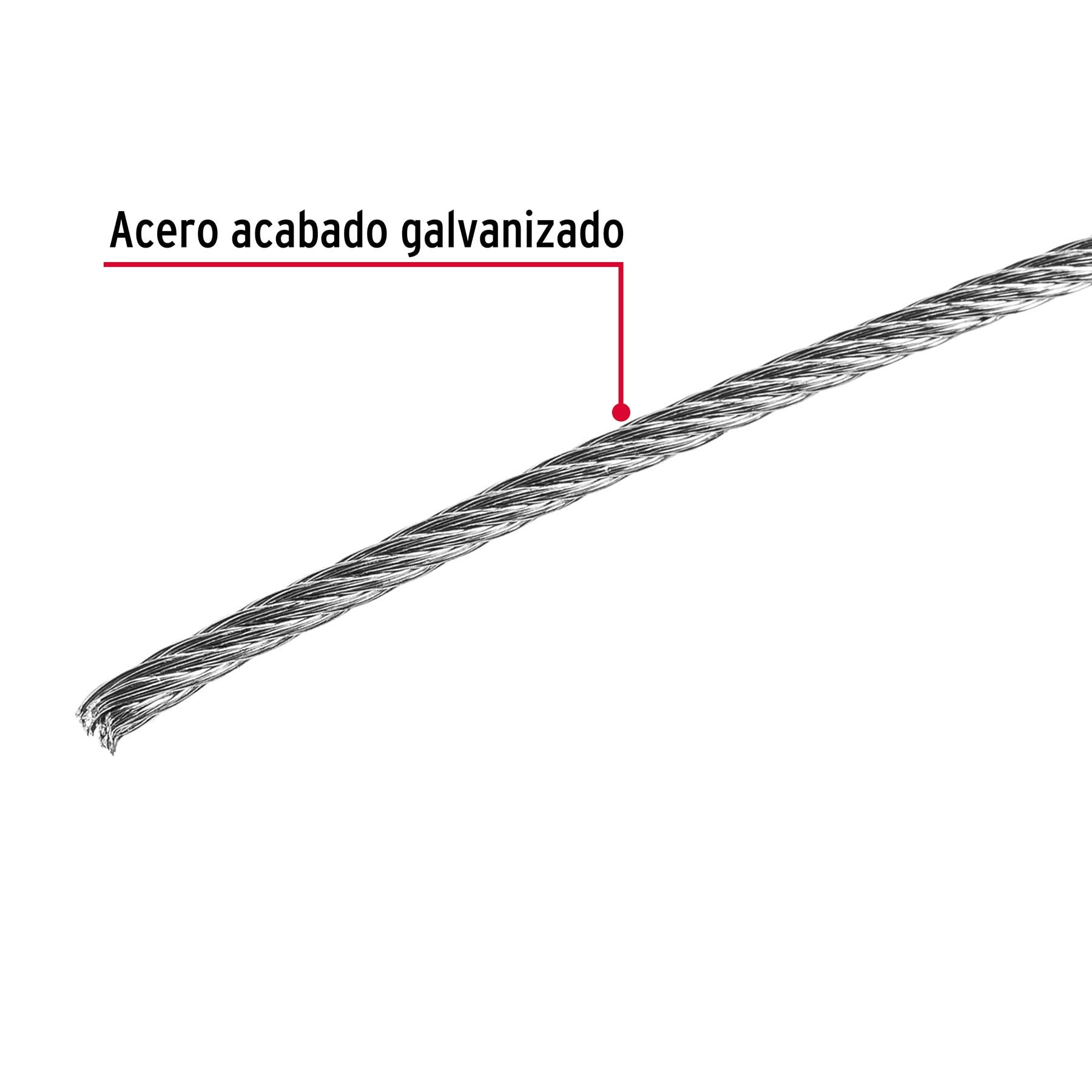 Cable de Acero 7x7 Hilos Fiero 1/16" por Metro