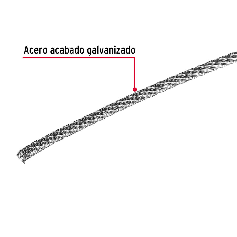 Cable de Acero 7x7 Hilos Fiero 1/16" por Metro