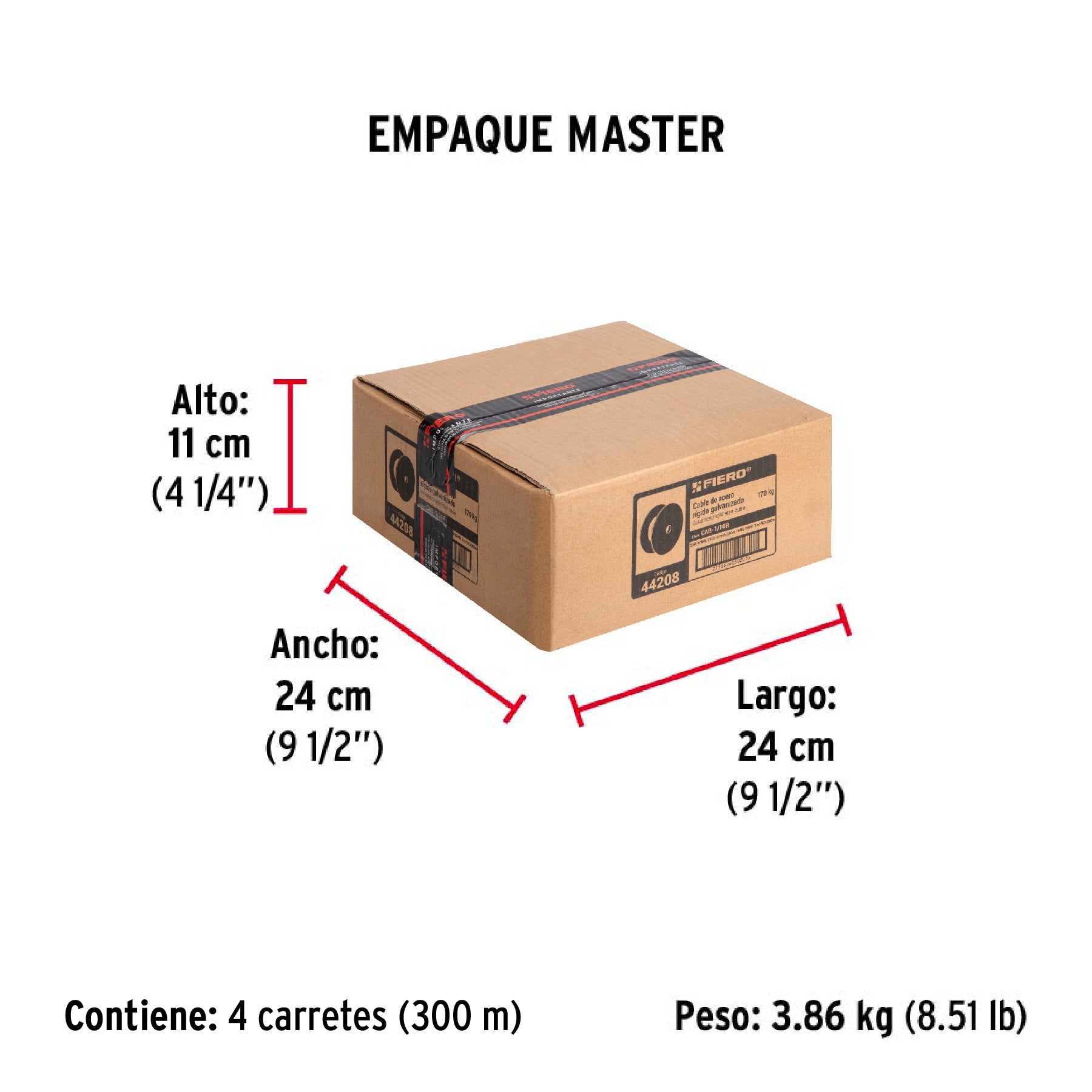 Cable de Acero 7x7 Hilos Fiero 1/16" por Metro