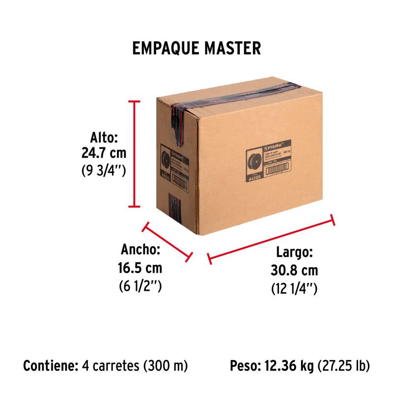 Cable de Acero 7x7 Hilos Fiero 1/8" por Metro