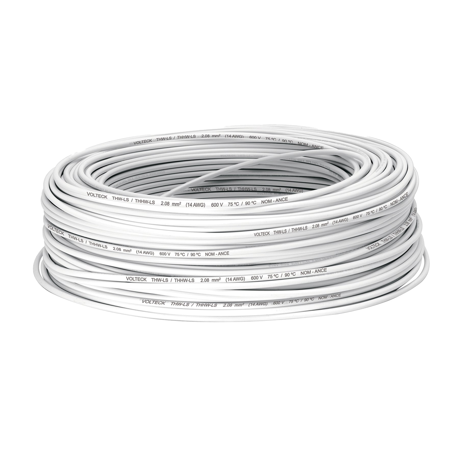 Cable THHW-LS 14 AWG Volteck Blanco Rollo 100 Metros