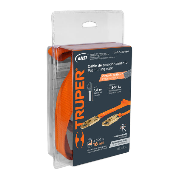 Cable de Posicionamiento Cuerda de 1.8 Metros de Poliester ANSI Truper