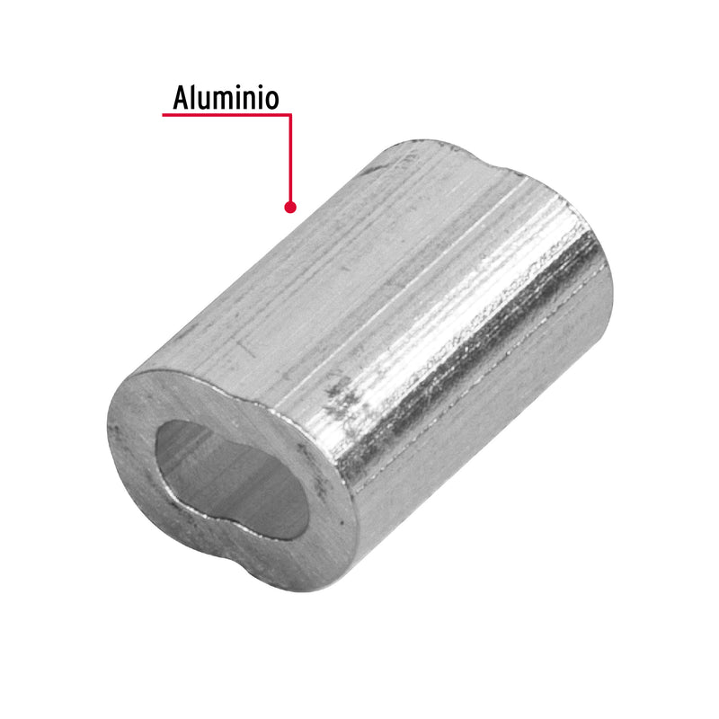 Casquillos dobles de Aluminio para Cable de Acero Fiero 1/16" (1.5 mm)