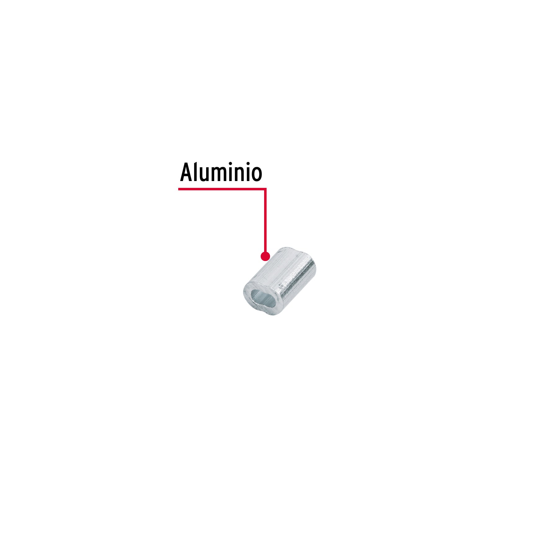 Casquillos Dobles de Aluminio para Cable de Acero Fiero 1/16" (1.5 mm) Bolsa 50 Piezas