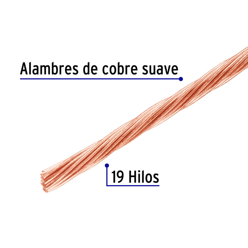 Cable Desnudo de Cobre Calibre 10 AWG Volteck Rollo 100 mts