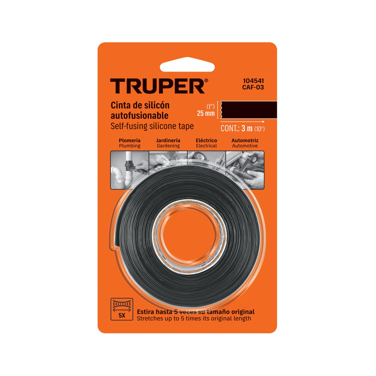 Cinta Autofusionable de Silicón 1" x 3 mts TRUPER