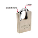 Candado de Acero 60  mm Maxima Seguridad Hermex Gancho Largo