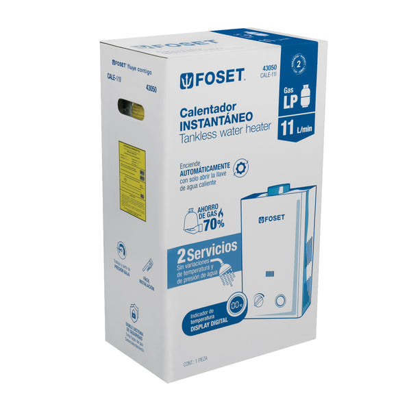 Calentador Instantaneo 11 Litros 2 Servicios Foset Gas LP