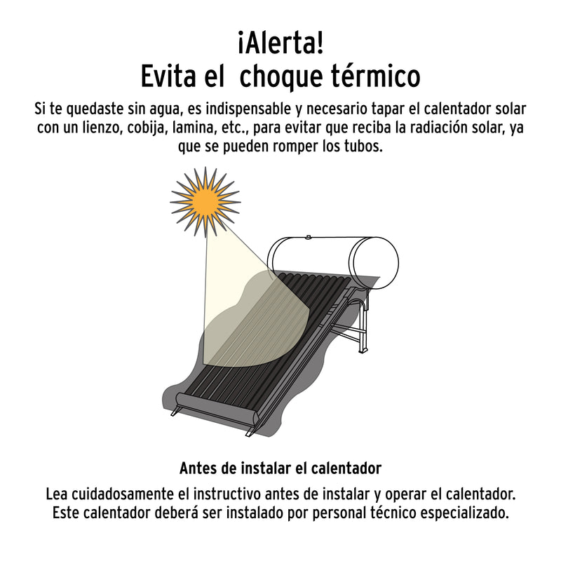 Calentador Solar de Agua de Baja Presion 12 Tubos 150 Litros Foset