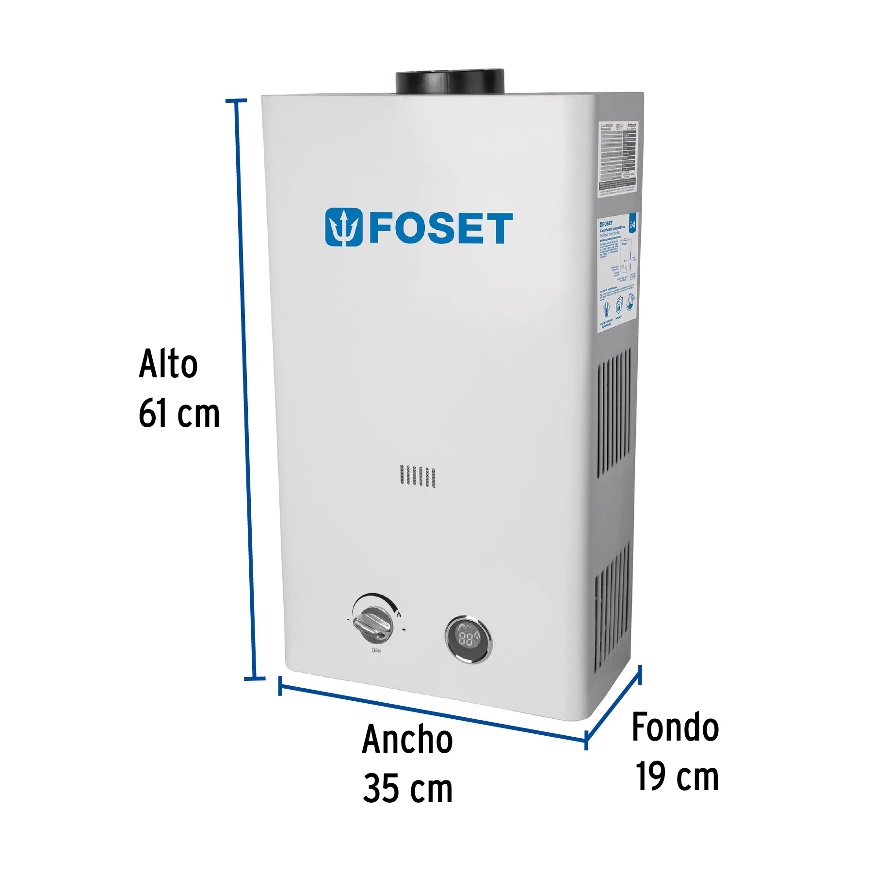 Calentador Instantaneo 13 Litros 3 Servicios Foset Gas LP