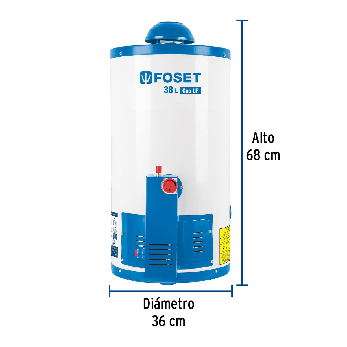 Calentador de Deposito 1 Servicio 38 Litros FOSET GAS LP