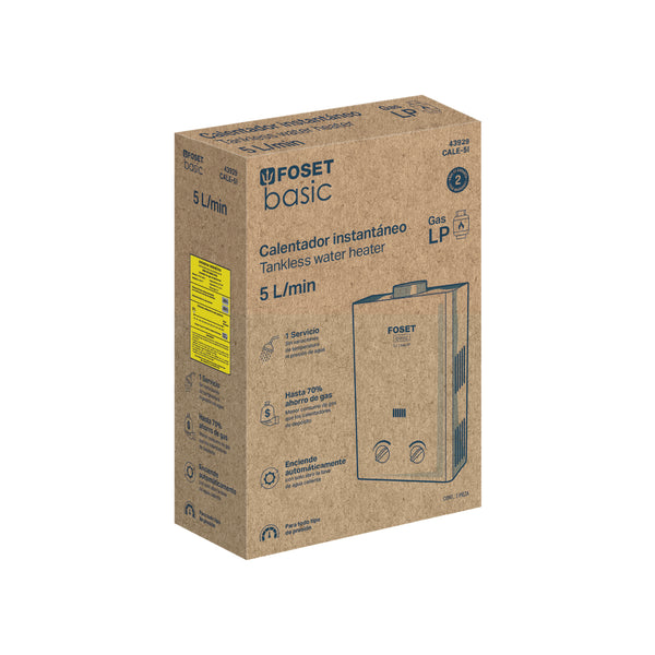 Calentador Instantaneo  5 Litros 1 Servicio Foset Basic Gas LP