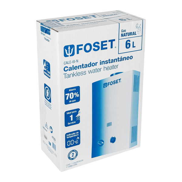 Calentador Instantaneo  6 Litros 1 Servicio Foset Gas Natural