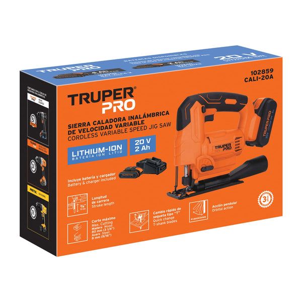 Sierra Caladora Inalambrica 20 Volts TRUPER PRO
