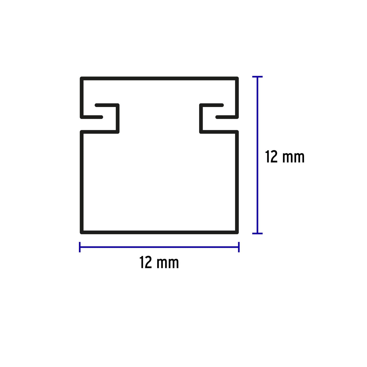 Canaleta de Plastico 2 mts de Largo 1/4" (10 mm X 10 mm)