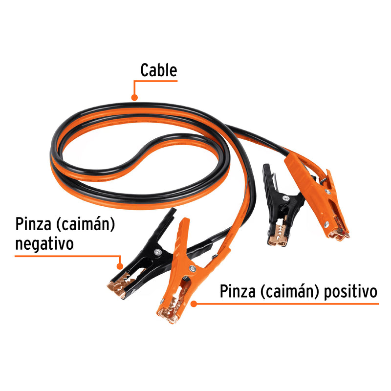 Cables pasa Corriente Calibre  8 AWG Largo 3 Metros Truper