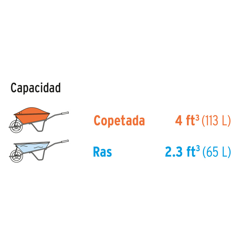 Carretilla  65 Litros Roja Pretul Llanta Reforzada