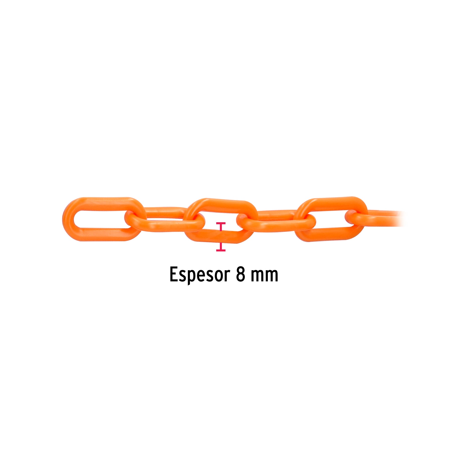 Cadena de 8 mm de plástico naranja Truper por Metro