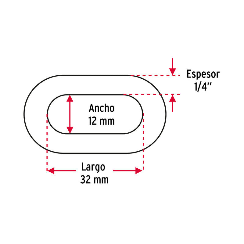 Cadena Pulida de 1/4" (6 mm) Fiero 1 Metro
