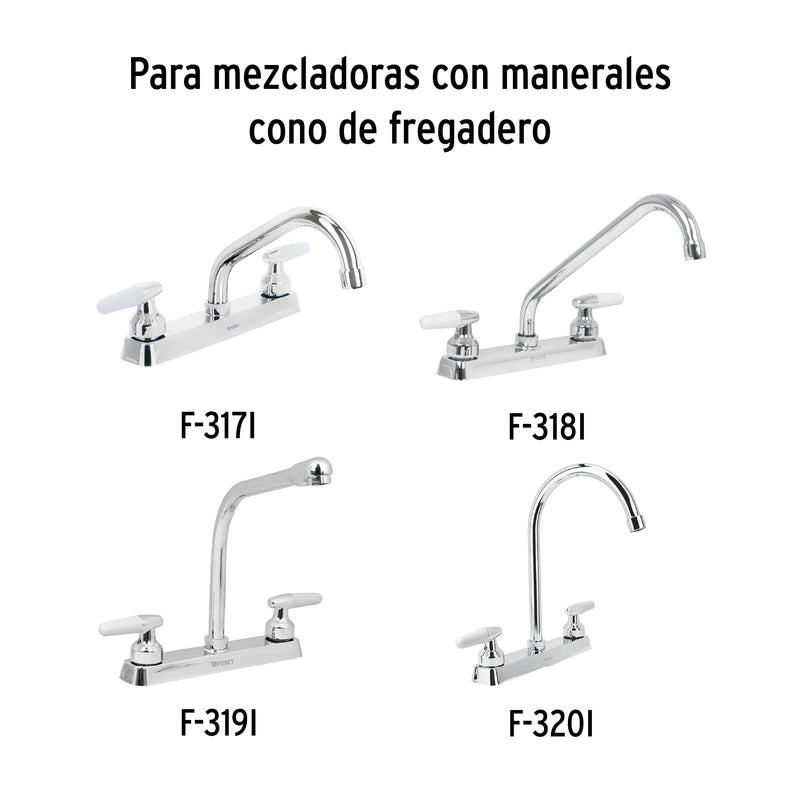 Juego de 2 Cartuchos Ceramicos para Mezcladoras Tubig Foset
