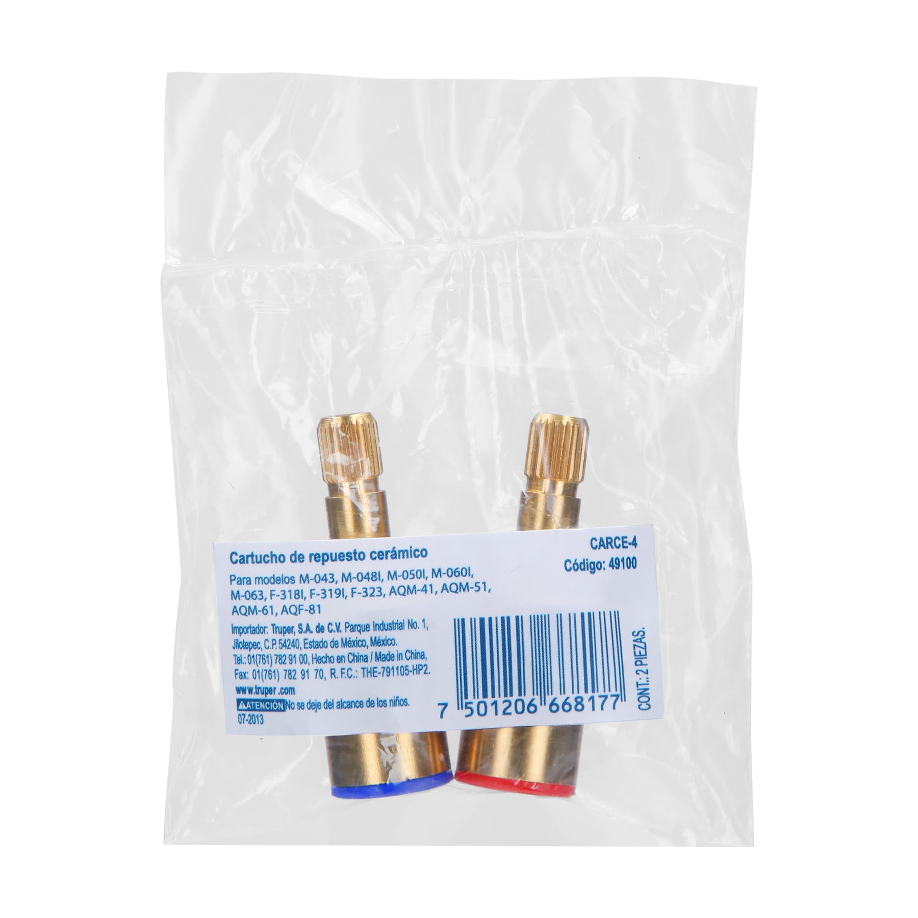 Juego de 2 Cartuchos Ceramicos para Mezcladoras FOSET TUBIG