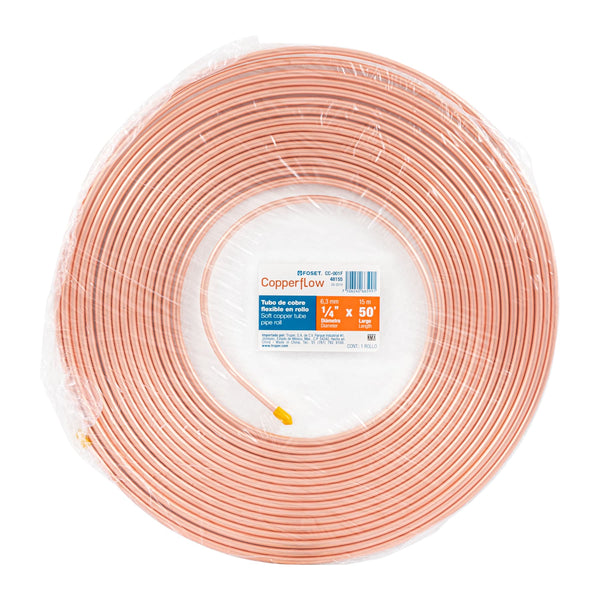 Rollo de 15 mts de Tubo de Cobre Flexible 1/4" Copperflow
