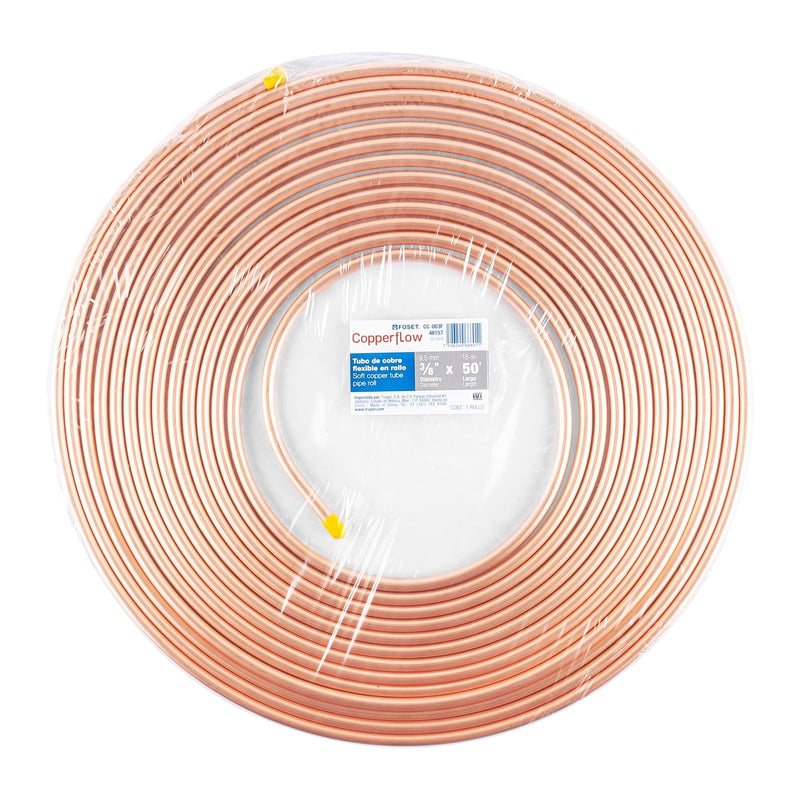 Rollo de 15 mts de Tubo de Cobre Flexible 3/8" Copperflow