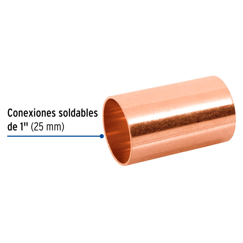 Cople Cobre Sin Ranura 1" (25 mm) Copperflow