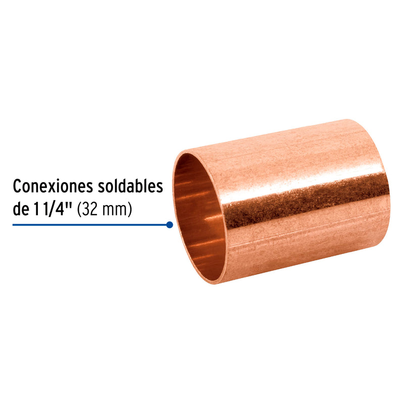 Cople Cobre 1"1/4 (32 mm) Copperflow