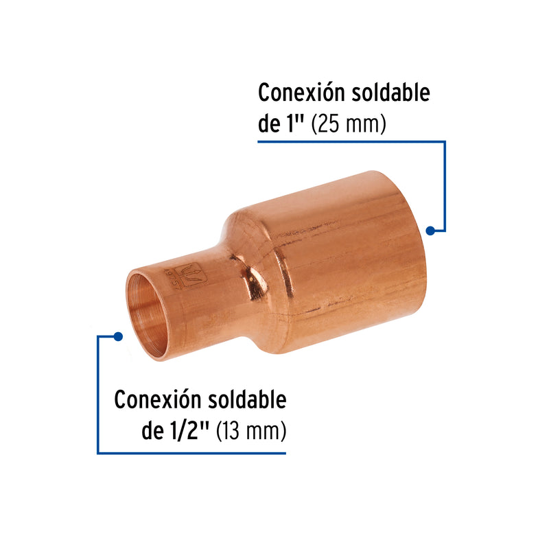 Reduccion Bushing Cobre 1" X 1/2" Copperflow