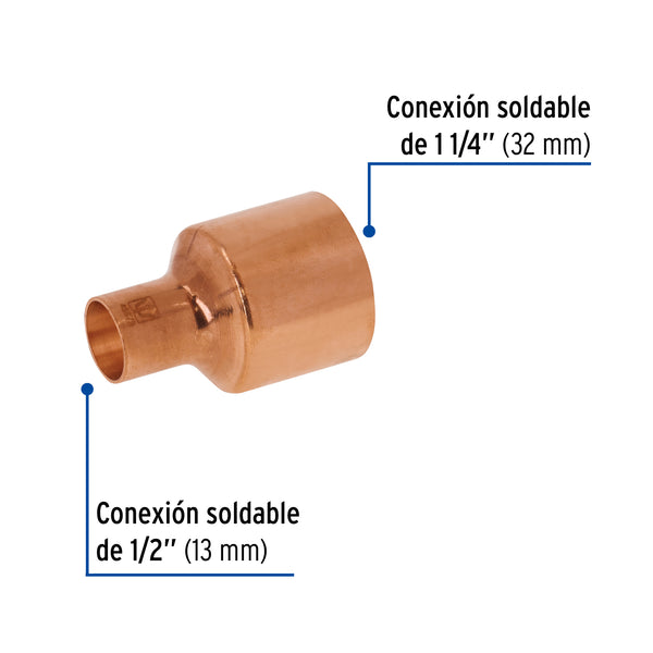 Reduccion Bushing Cobre 1"1/4 X  1/2" Copperflow